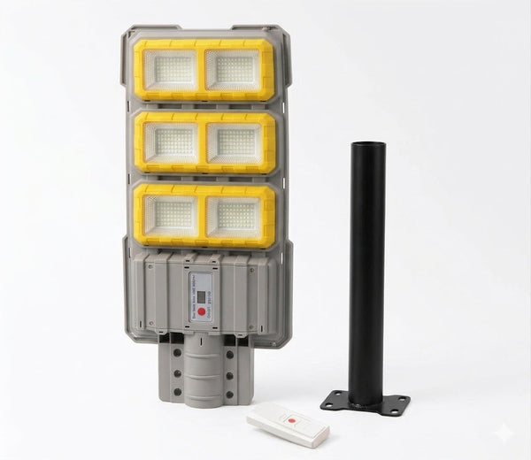 Lampa solara stradala 3000W, cu 6 COB LED, IP 66 + Suport lampa CADOU