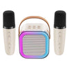 Set 2 Microfoane Karaoke + Boxa, Bluetooth, Portabil, AUX, Slot Card