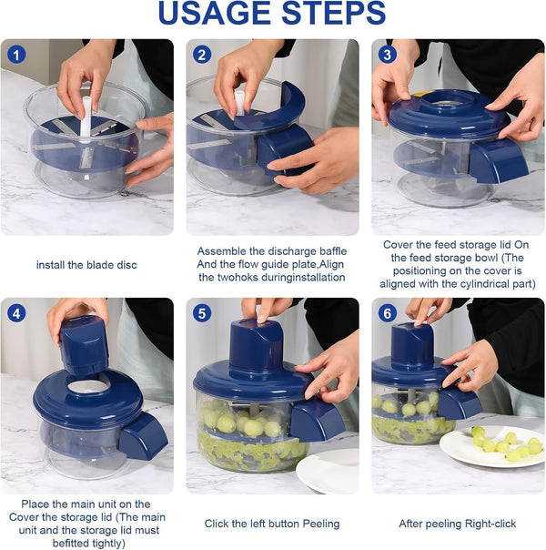 Aparat de Curatat Fructe si Legume, Masina de Decojit Struguri Electric, Fara Cablu, Motor 50W, Acumulator 1300mAh