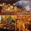 PACHET Set 3 x Ghirlanda luminoasa decorativa solara din cupru cu 100 leduri