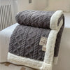Patura Cocolino Groasa Dubla, Super Soft, Tip Tricotaj, cu Blanita, 200 x 230 cm