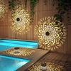 Set 3 Lămpi Solare de Perete cu Efect Mandala, Aprindere Automată, Rezistente la Intemperii