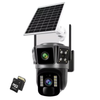 Camera Supraveghere 4G cu Panou Solar - Dubla Lentila 360°, Full HD, Viziune Nocturna Color + Card 32GB
