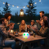 Boxă Bluetooth Portabilă în Formă de Minge de Fotbal, cu Lumini RGB și Încărcare USB-C, Portocaliu / Negru