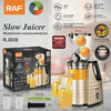 Storcător Fructe și Legume RAF cu extracție lentă, 150W, nutrienți maximi, zgomot redus