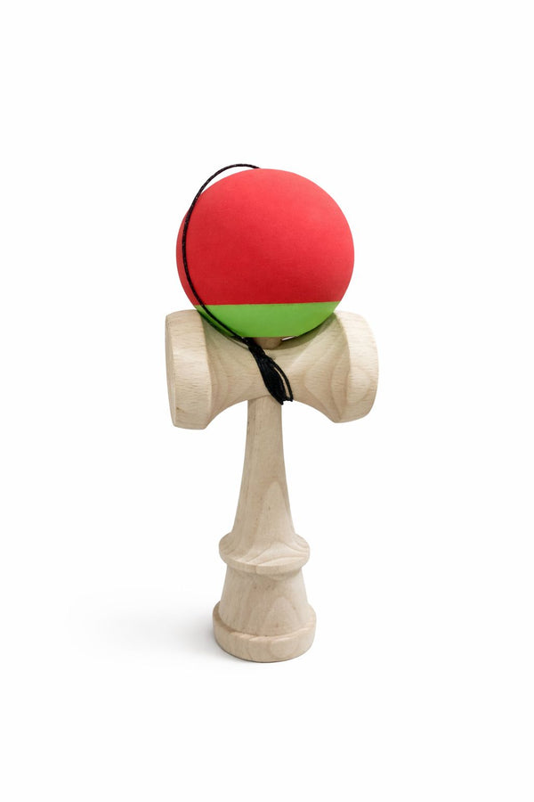 Kendama Super Sticky, Profesionala, Stef's Cat, din Lemn, Rubber Ball, 18 x 7 x 6 cm, Bicolor
