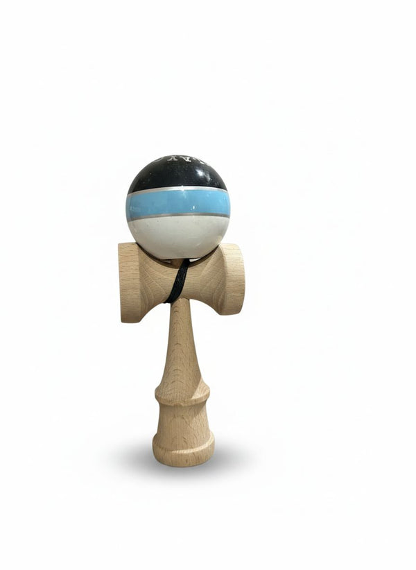 Kendama Super Sticky, Profesionala, Stef's Cat, din Lemn, Rubber Ball, 18 x 7 x 6 cm, Bicolor