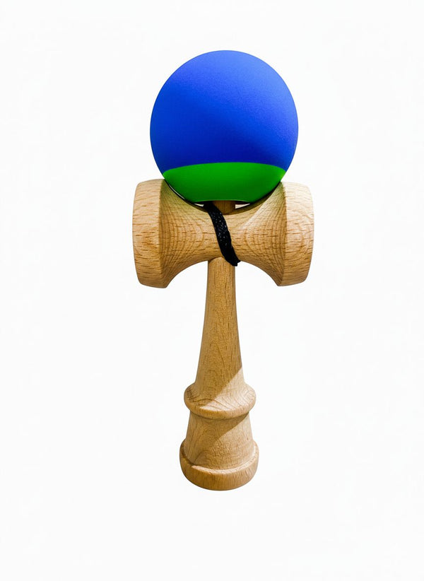 Kendama Super Sticky, Profesionala, Stef's Cat, din Lemn, Rubber Ball, 18 x 7 x 6 cm, Bicolor