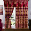 Set 2 draperii Jacquard, 300 x 250, Bordo