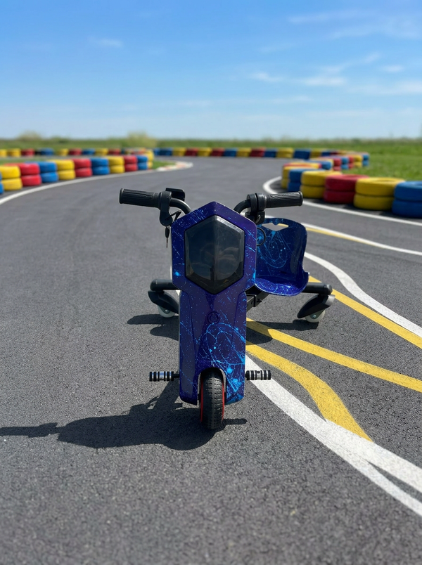 Tricicletă electrică drift Premium pentru copii, 350W + cască si echipament complet de protecție CADOU