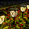 Set 6 x lampa solara felinar LED 43 cm patrate, pentru terasa, alee sau gradina