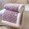 Patura Cocolino Groasa Dubla, Super Soft, Tip Tricotaj, cu Blanita, 200 x 230 cm
