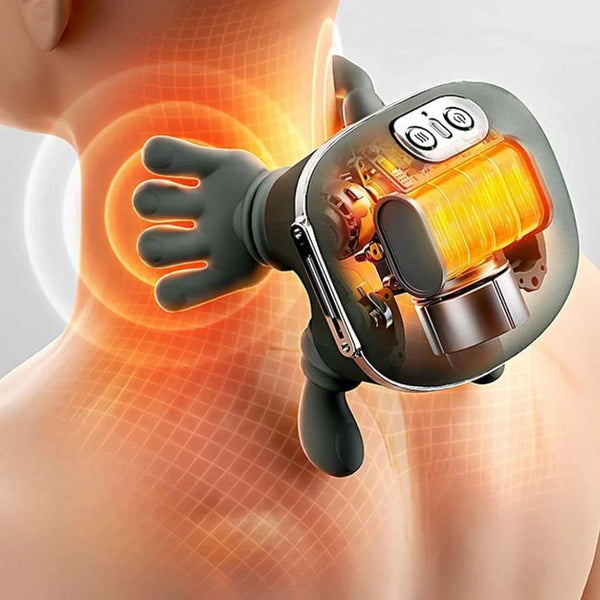 Aparat Masaj Cervical Multifunctional,4D, 3 Intensitati, 2 Trepte Caldura 40/45°C, Wireless, Autonomie 70 min