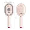 1+1 CADOU Perie electrica pentru par, nano-mist, lumina rosie, detangling anti-static, rezervor 10 ml, reincarcabila USB-C, alb