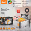 Friteuza Electrica, RAF R.5220, 2500 W, cu capac, capacitate 5.5L, 46x29x30cm, argintiu