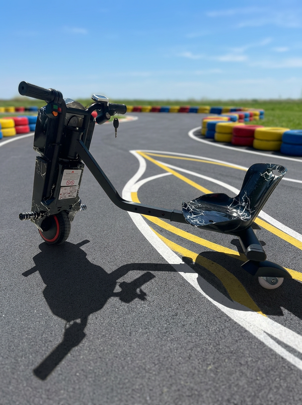 Tricicletă electrică drift Premium pentru copii, 350W + cască si echipament complet de protecție CADOU
