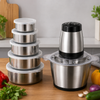 Tocător Electric 3L din Inox + Set 5 Caserole Metalice cu Capac CADOU
