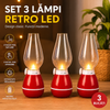 Set 3 Lămpi Retro LED cu Funcție de Stingere prin Suflare