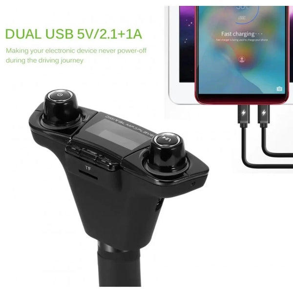Set 2 x Transmitator auto M20 FM cu MP3 Player, Bluetooth 4.0, AUX, Handsfree, Cititor Carduri, Functie Incarcare Telefon si Brat Flexibil