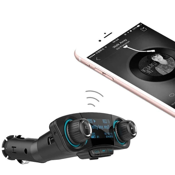 Set 2 x Transmitator auto M20 FM cu MP3 Player, Bluetooth 4.0, AUX, Handsfree, Cititor Carduri, Functie Incarcare Telefon si Brat Flexibil