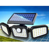 Set 2 x Lampa solara, de exterior cu 3 capete, LED, incarcare solara