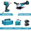 Cheie de impact si Polizor Unghiular fara fir, Masina de gaurit si insurubat, flex, 2 acumulatori 36V 8.0Ah, Valiza Transport, Scule Profesionale