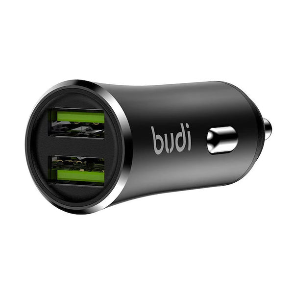 1+1 CADOU Încărcător Auto cu 2 Porturi USB, 2.4A, 12W, Cablu 3 în 1 USB-C / Lightning / Micro USB Inclus – Negru