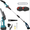 Set Foarfeca De Gradina + Mini Drujba 6 Inch, 2 Acumulatori 48V, Brat Telescopic 2.13m, Unghi Reglabil