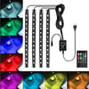 1+1 CADOU Sistem Iluminare Ambientala Auto cu 4 Benzi LED RGB si Telecomanda - 7 Culori Schimbabile