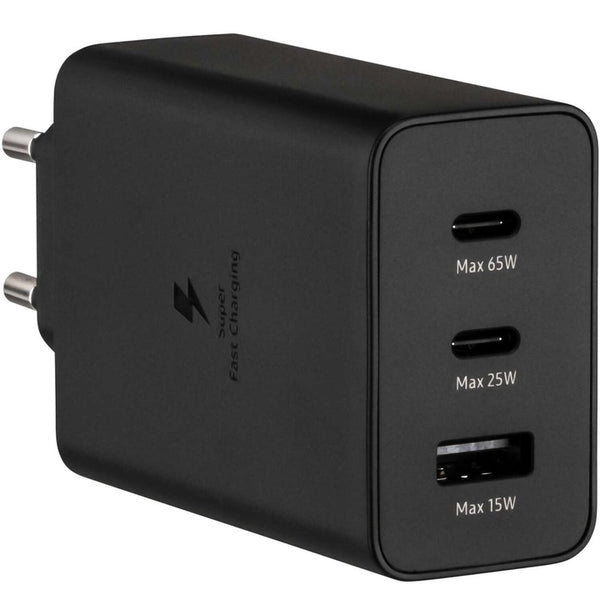 1+1 CADOU Încărcător Rapid 65W PD, Tehnologie GaN, 2x USB-C, 1x USB-A, Super Fast Charging, Cablu USB-C Inclus – Negru