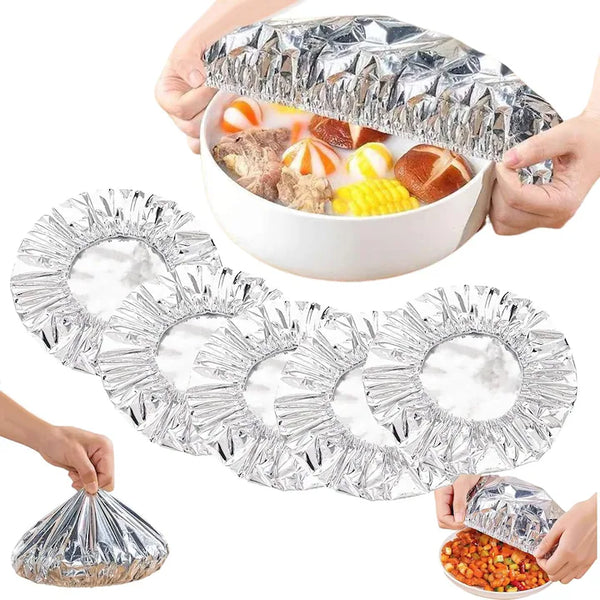 Set 50 Capace Termoizolante Reutilizabile, 36 cm, Aluminiu Alimentar, cu Elastic