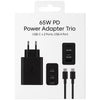 1+1 CADOU Încărcător Rapid 65W PD, Tehnologie GaN, 2x USB-C, 1x USB-A, Super Fast Charging, Cablu USB-C Inclus – Negru