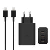 1+1 CADOU Încărcător Rapid 65W PD, Tehnologie GaN, 2x USB-C, 1x USB-A, Super Fast Charging, Cablu USB-C Inclus – Negru