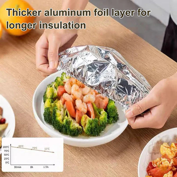 Set 50 Capace Termoizolante Reutilizabile, 36 cm, Aluminiu Alimentar, cu Elastic