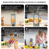 Mini blender portabil (450 ml, 12 lame, fără BPA) + termos auto din oțel inoxidabil 1200 ml