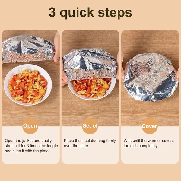 Set 50 Capace Termoizolante Reutilizabile, 36 cm, Aluminiu Alimentar, cu Elastic