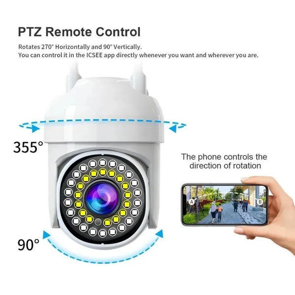 Set 2 camere supraveghere WiFi + 2 carduri microSD 32GB incluse, 360°, 2MP Full HD, vedere nocturnă