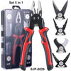 Set de clesti 5 in 1 multifunctiona, cap interschimbabil, maner ergonomic, negru/rosu