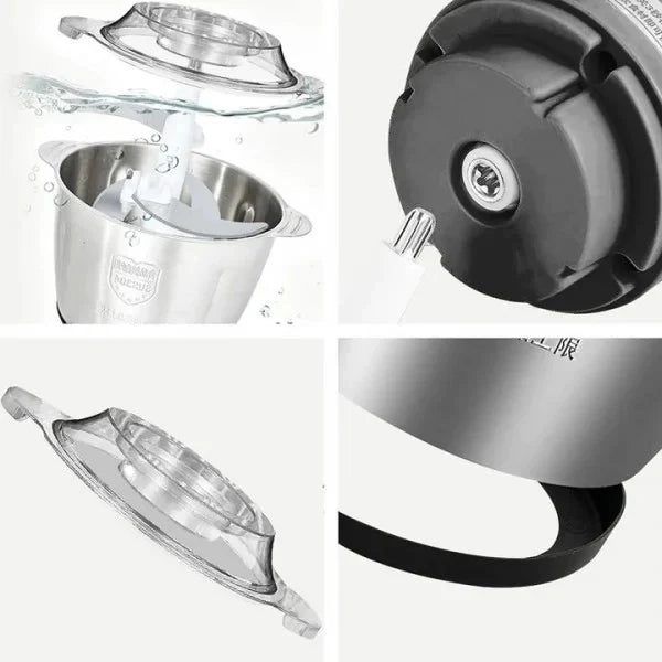 Tocător Electric 3L din Inox + Set 5 Caserole Metalice cu Capac CADOU