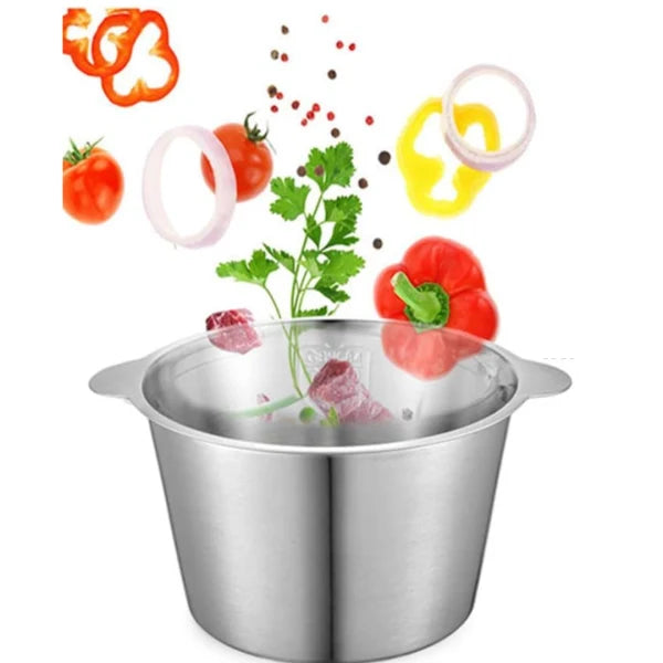 Tocător Electric 3L din Inox + Set 5 Caserole Metalice cu Capac CADOU