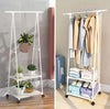 PACHET Etajera tip raft multifunctional pentru bucatarie sau baie + Suport triunghi pentru haine si umerase cu 2 rafturi inferioare
