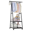 PACHET Etajera tip raft multifunctional pentru bucatarie sau baie + Suport triunghi pentru haine si umerase cu 2 rafturi inferioare