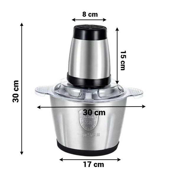 Tocător Electric 3L din Inox + Set 5 Caserole Metalice cu Capac CADOU