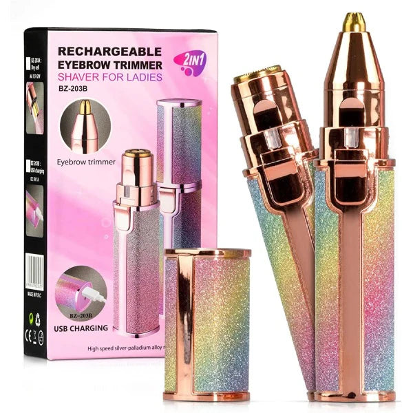 1+1 CADOU Epilator facial si sprancene, portabil, reincarcabil, 2in1