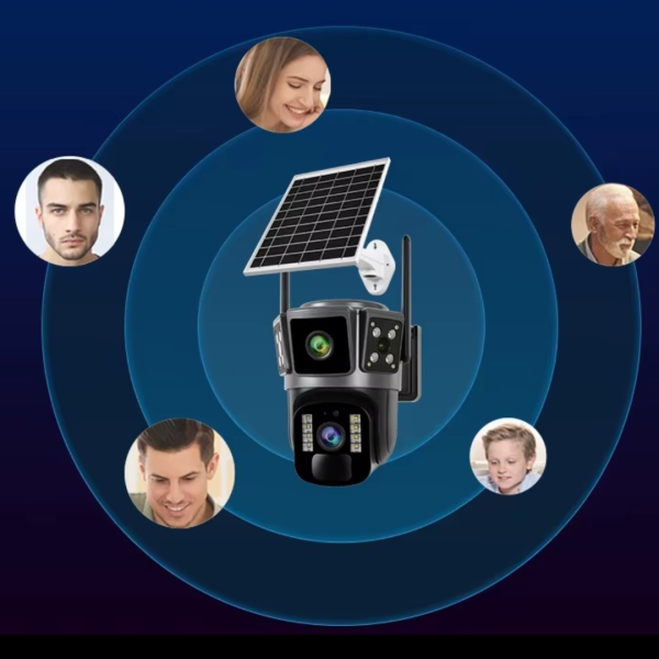 Camera Supraveghere 4G cu Panou Solar - Dubla Lentila 360°, Full HD, Viziune Nocturna Color + Card 32GB