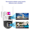 Set 2 x Camera smart IP cu lentila duala, cartela sim 4G, Camera IR fara fir, Alarma miscare, microfon + 2 x Card 32GB CADOU