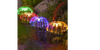 PACHET Fantana solara arteziana plutitoare + Set 2 x Lampa solara tip Palmier RGB