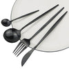 Set de 16 tacamuri, elegant si rafinat, cu un finisaj luxos, negru